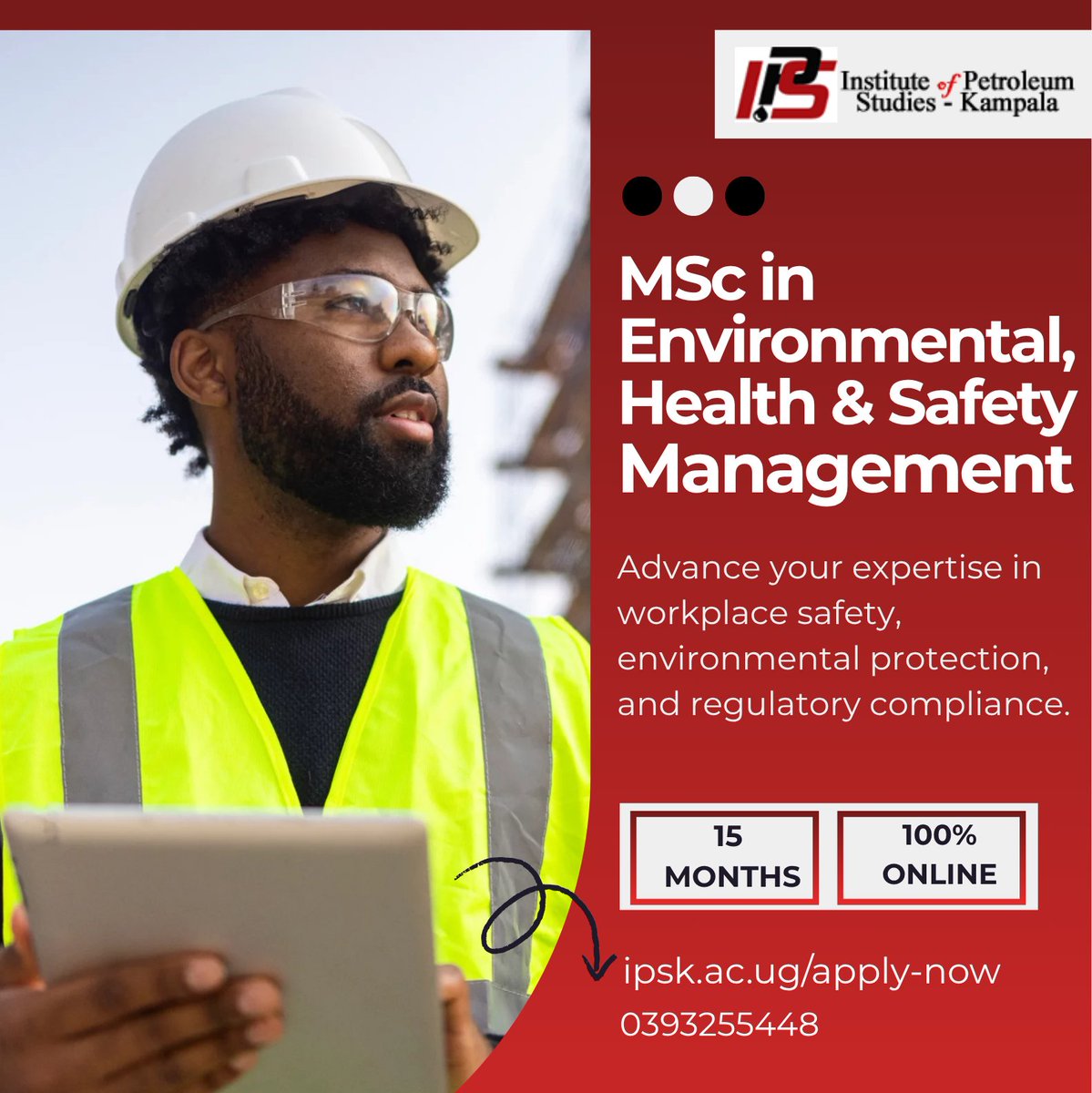 ipskug's tweet image. September 2025 intake now open!
Earn your MSc in Environmental, Health &amp;amp; Safety Management 100% online in just 15 months.
✅ Flexible learning
✅ Global relevance
✅ Designed for professionals

📲 Apply now → ipsk.ac.ug/apply-now

#IPSK #HSE #EHSMasters #StudyOnline