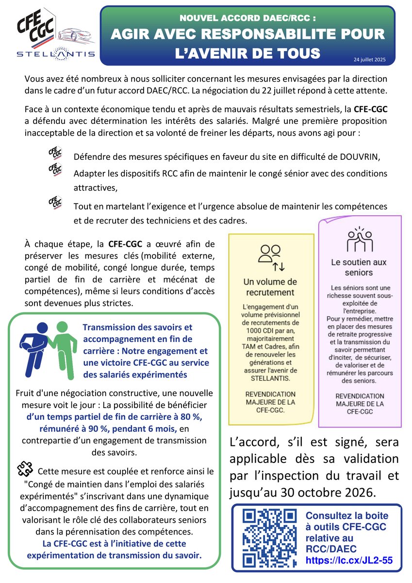 #CFE #CGC #Stellantis #Mulhouse
👉 DAEC : sortie de négociation