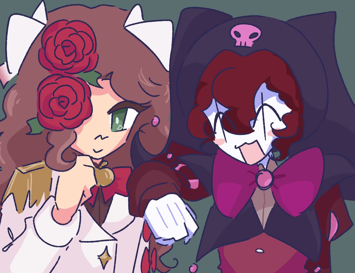morphomujica's tweet image. lowkey colored sketch but i ❤️ spathodea duo #clownpiercefanart #hannahxxrosefanart