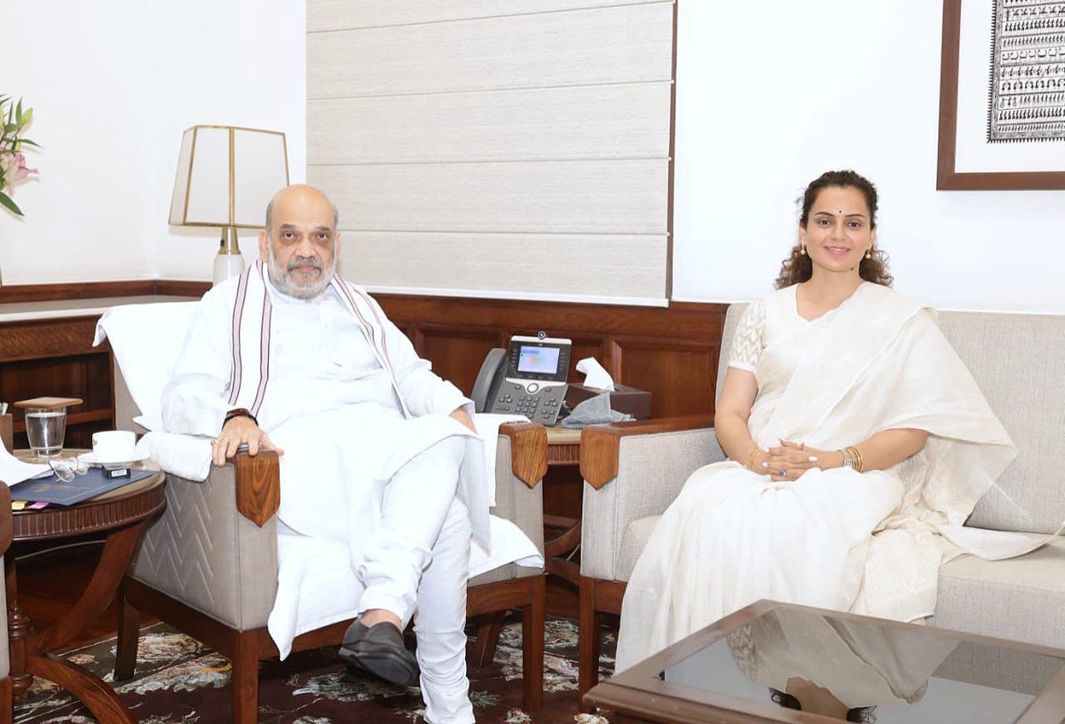 thind_akashdeep's tweet image. MP from Mandi @KanganaTeam met Union Home Minister @AmitShah