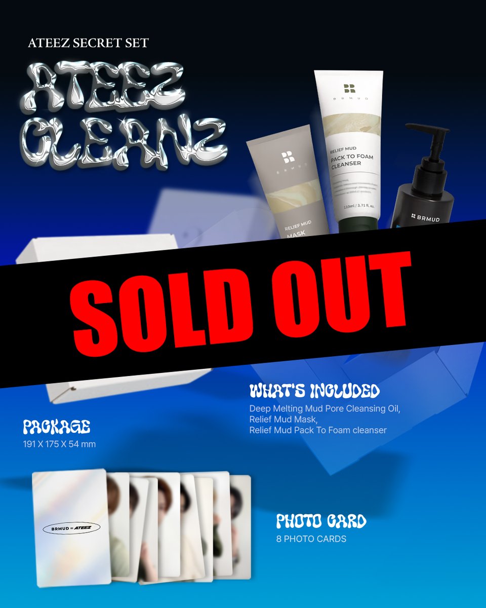 brmud_official's tweet image. 📢 ATEEZ x BRMUD 기획세트 SOLD OUT🎉
ATEEZ와 함께한 첫 기획세트가 여러분의 뜨거운 관심 속에 모든 수량 품절되었습니다!👏🏻👏🏻
비알머드만의 예쁜 패키징에 세상에 없던 머드 클렌징 오일과 ATEEZ 포토카드까지 담긴 단 한 번의 구성! 놓치신 분들은 너무 아쉬워하지 마세요!
앞으로도 더 좋은…