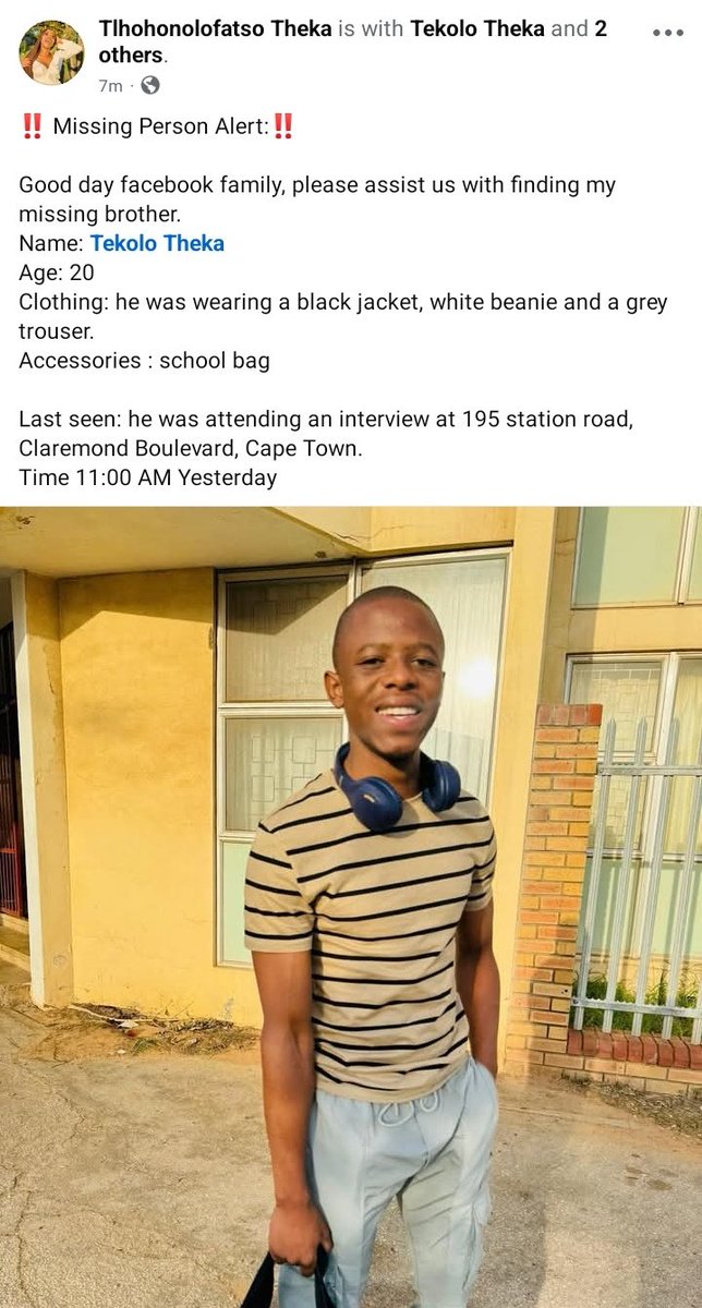 MchumaneB's tweet image. Saddens me that I&apos;m back again with another MISSING ALERT tweet! 🥺 kwakhona bethunana, Ndicela isandla senu with helping my friends find their brother, Tekolo Theka. 

Details on the post. 

ENKOSI.