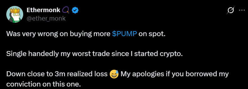 lorenzoxbt's tweet image. crazy how $PUMP is officially the worst trade of the  year for so many

Ansem, ChartFu, Rasmr, everyone got baited into thinking participating in the presale was a good idea

haven&apos;t looked at the chart, but in vibe trading, this would be the signal to go long here

while…