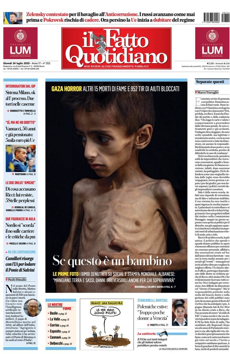 La nostra prima pagina oggi <a href="/fattoquotidiano/">Il Fatto Quotidiano</a>