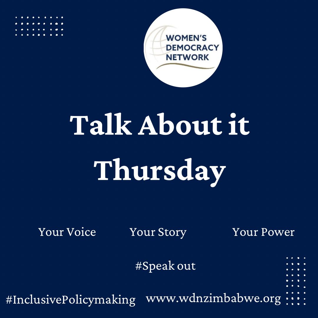 🗣️ #TalkAboutItThursday
Too many policies are made without the voices of women, youth, PWDs &amp; marginalized communities.

If we’re not at the table — we’re on the menu.

📢 Let’s speak out.
Your voice is policy.
Your silence isn’t neutrality.
#InclusivePolicymaking #WDNZimbabwe