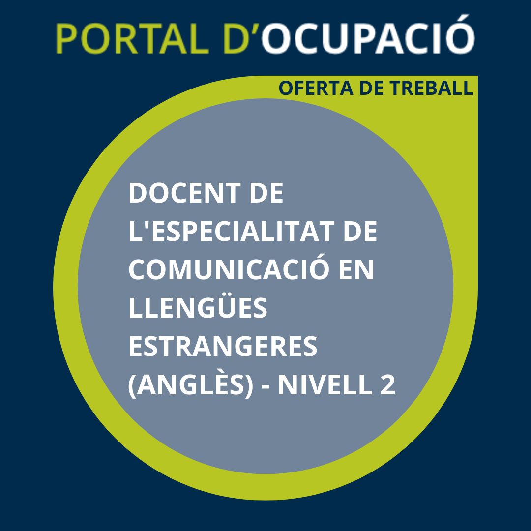 Mas_Carandell's tweet image. ➡️ Es busca #docent de l'especialitat de Comunicació en Llengües Estrangeres (#Anglès) - Nivell 2
🤝 Contracte administratiu a professional #autònom
ℹ️ Info a 🔗 borsa.mascarandell.cat/oferta-de-treb…
#MasCarandell #formació #idiomes #english