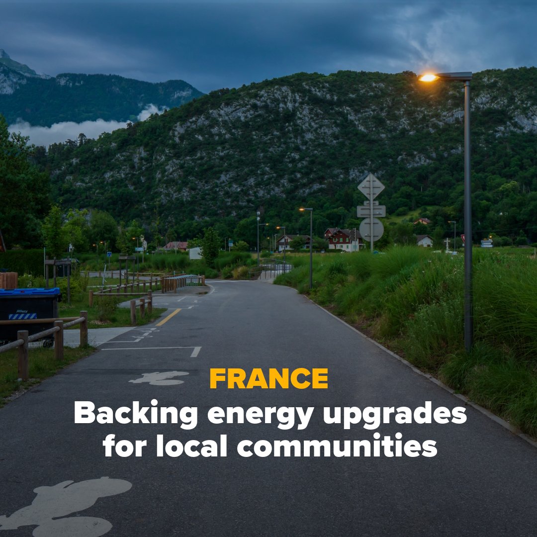 EIB's tweet image. We’re helping SYANE speed up local climate action in France.
With support from EIB Advisory through its ELENA facility:
🏢Public buildings are being renovated
💡Street lights going energy-efficient
☀️Solar power expanding
🔥Biomass heating growing
👉bit.ly/SYANE_EIB