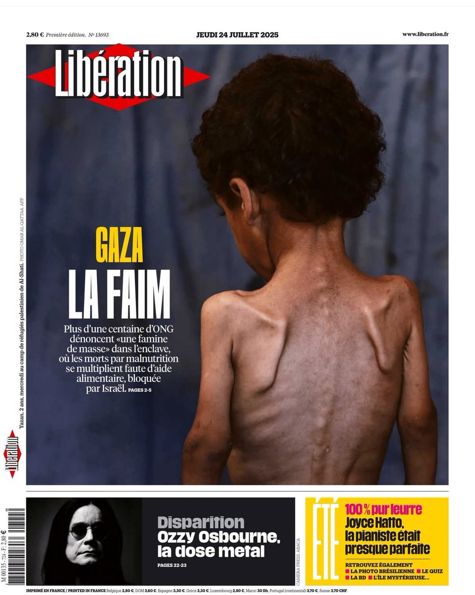 ChloeRidel's tweet image. La semaine dernière, une majorité d’États de l’Union européenne a refusé de suspendre l’accord d’association UE-Israel au motif que l’Europe avait obtenu un « accord » autour de l’aide humanitaire avec Israël.

Pourtant, la famine se poursuit. Ils en sont les complices.