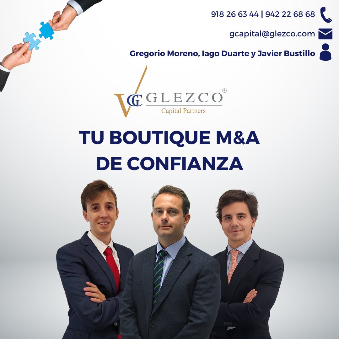 GLEZCO Asesores y Consultores (@glezco_asesores) on Twitter photo 🪙 Nuestra división <a href="/gc_capital/">GC CAPITAL PARTNERS & VENTURES</a> es tu boutique M&A de confianza
👥 Gregorio Moreno, Iago Duarte y Javier Bustillo están a tu lado para construir proyectos fuertes y seguros
📞 918 26 63 44 | 942 22 68 68
📩 gcapital@glezco.com
📎 glezco.com/asesores-busqu… 🪙 Nuestra división <a href="/gc_capital/">GC CAPITAL PARTNERS & VENTURES</a> es tu boutique M&A de confianza
👥 Gregorio Moreno, Iago Duarte y Javier Bustillo están a tu lado para construir proyectos fuertes y seguros
📞 918 26 63 44 | 942 22 68 68
📩 gcapital@glezco.com
📎 glezco.com/asesores-busqu…