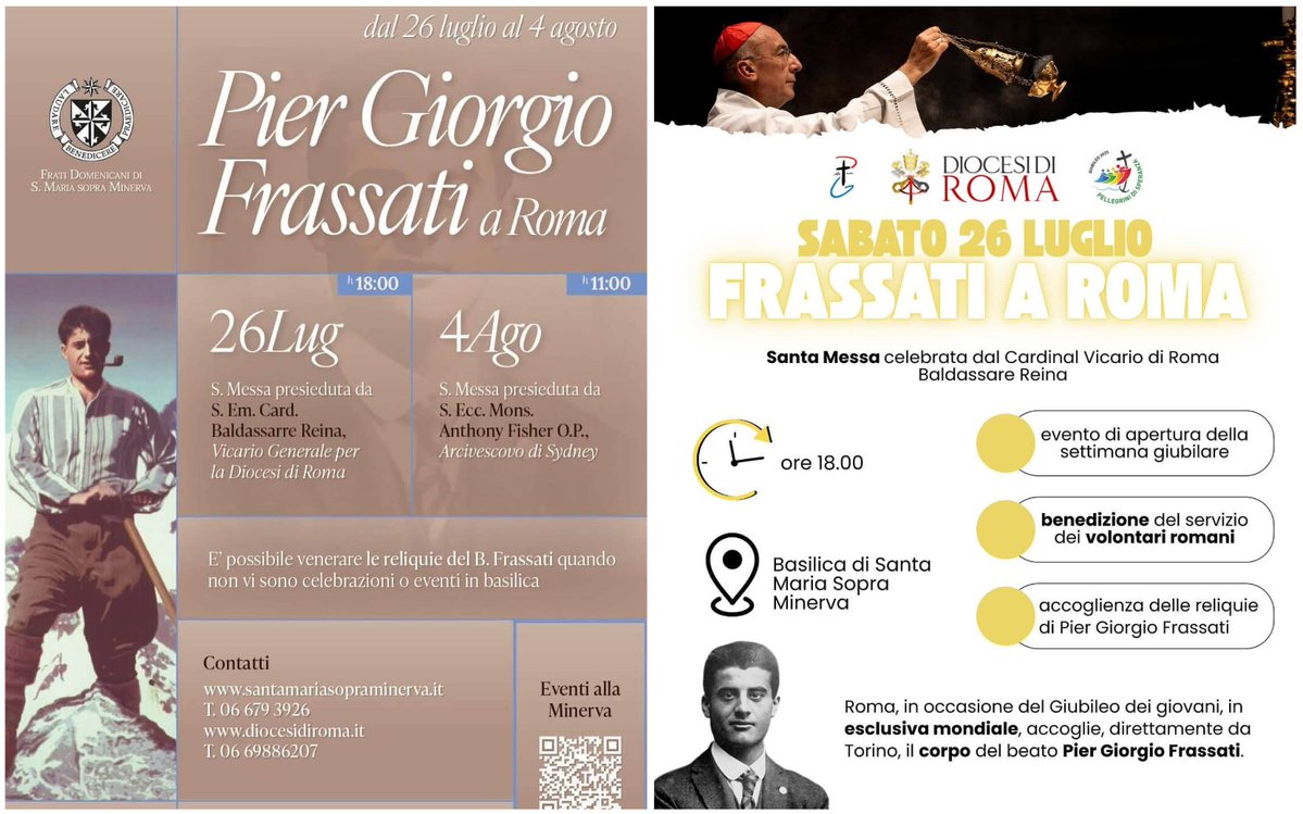 _Angelicum's tweet image. 🇬🇧🇻🇦The incorrupt body of Blessed Pier Georgio Frassati visits Rome for the first time during the Jubilee for Youth op.org/the-incorrupt-…
🇮🇹🇻🇦 Il corpo incorrotto di Pier Giorgio Frassati a Santa Maria sopra Minerva op.org/il-corpo-incor…