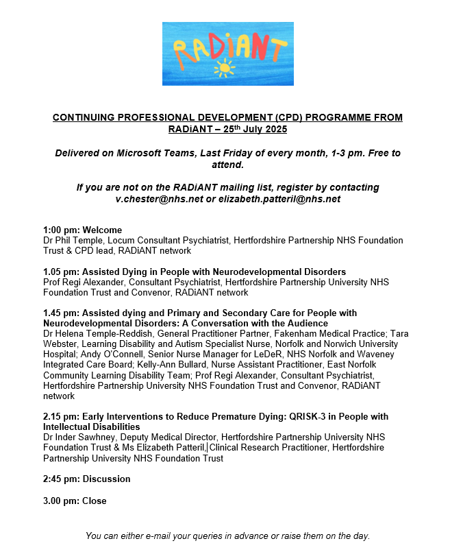 RADiANTCRG's tweet image. If you would like to attend the July CPD session, please email elizabeth.patteril@nhs.net or v.chester@nhs.net