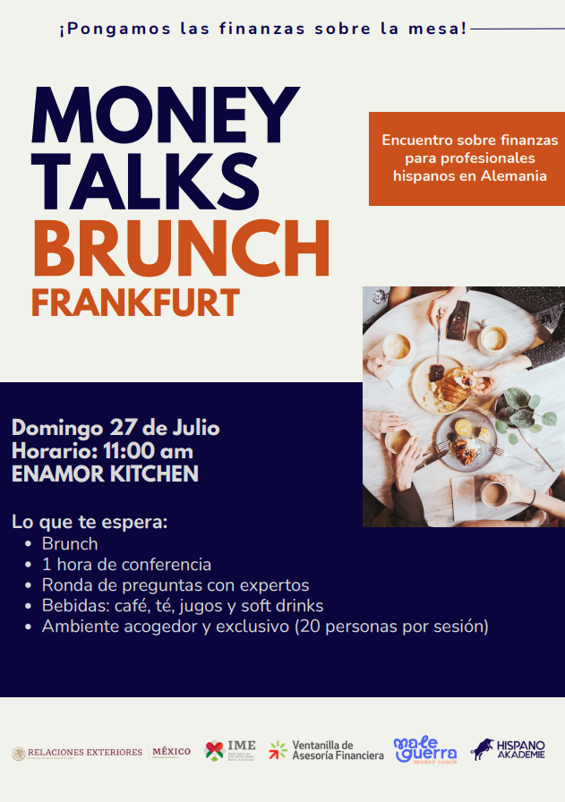 Money Talks Brunch: Pongamos las finanzas sobre la mesa, en el marco de la #VAF Frankfurt
🗓 27 de julio 🕚 11:00
📍 Enamor Kitchen
👥 Evento gratuito, cupo limitado
📌 Registro previo obligatorio: docs.google.com/forms/d/1VOhHm…