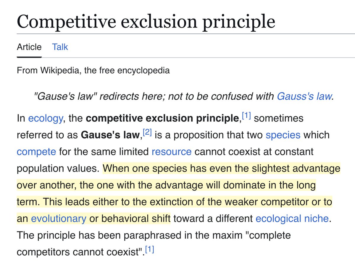 eftegarie's tweet image. Rivalry is often among those who're very similar to each other, but have a few small differences. In nature, this is principle is called Competitive Exclusion: “When one species has even the slightest advantage over another, the one with the advantage will dominate in the long…