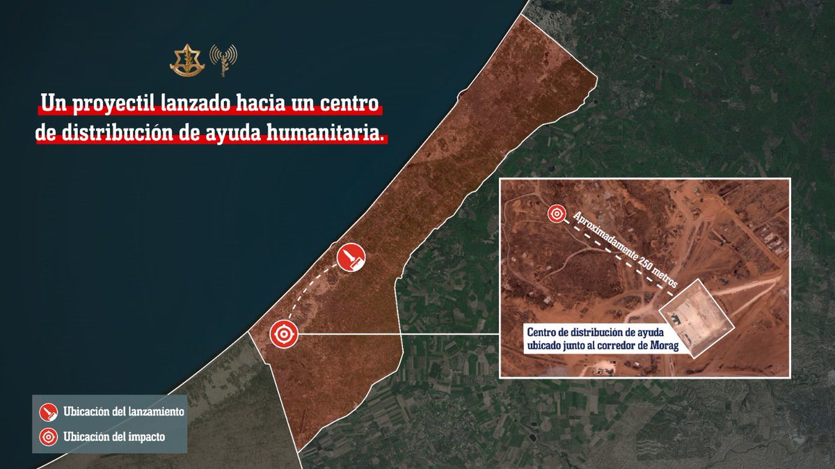 FDIonline's tweet image. ⭕️ Terroristas dispararon un proyectil que cayó a unos 250 metros de un punto de distribución de ayuda en Gaza. Este punto en Rafah está abierto hoy y se distribuyeron decenas de miles de paquetes de alimentos semanales.
Hamás y otras organizaciones terroristas harán todo lo…
