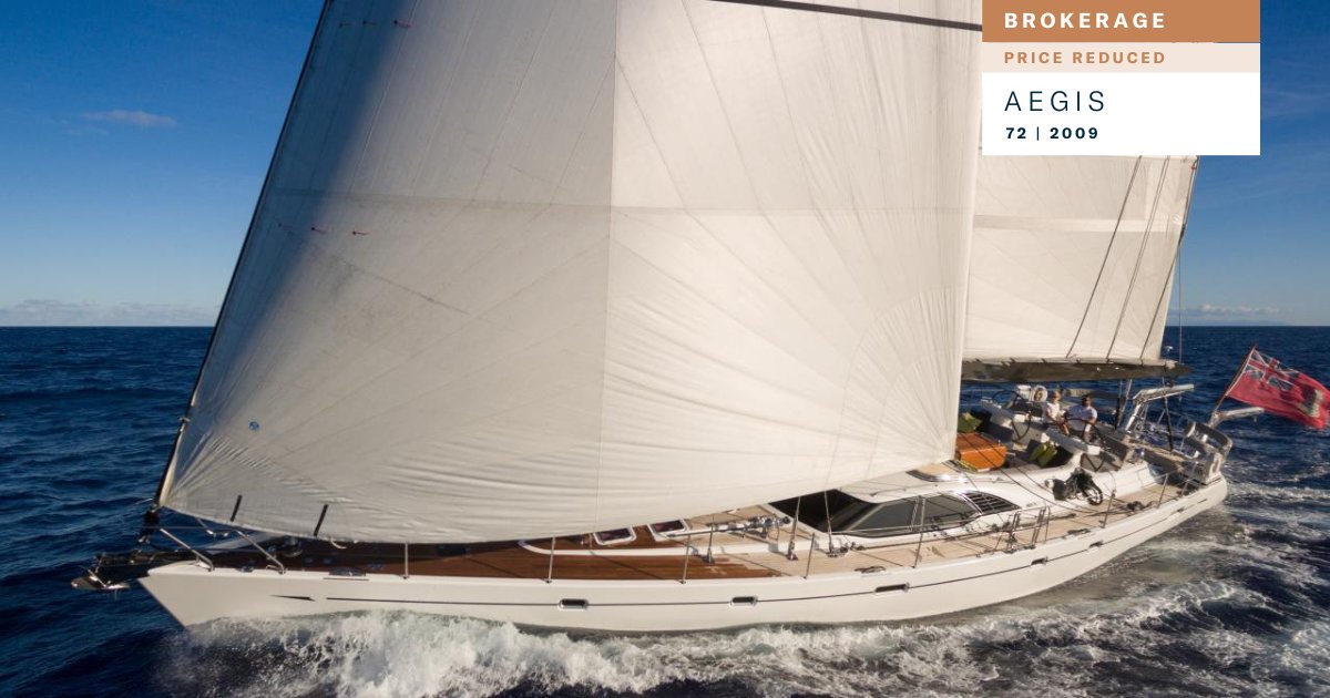BROKERAGE - PRICE REDUCED
Aegis | 72 | 2009

An ultra-high specification 72 with black Hall carbon rig and V-boom for speed and agility. She also boasts lavishly appointed interior accommodation.

Discover: bit.ly/3Ph4GC3

#OysterYachts #OysterBrokerage