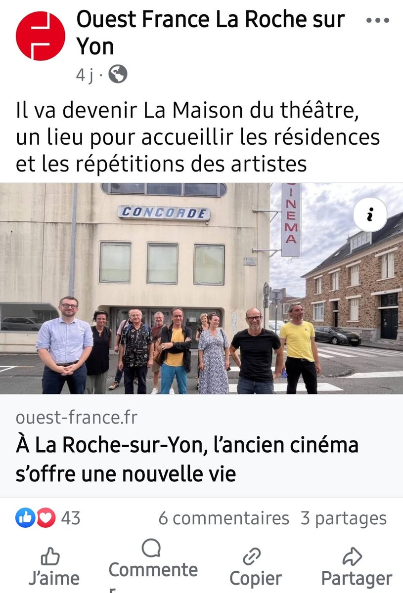 Freddy_Roy's tweet image. Maison des artistes 🎨 Parc des Coux… À #LaRocheSurYon en #Vendée les promesses tombent pile avant les élections. Idem les distinctions discutables et les visites des ministres
📣 La 5e annonce de candidature fait encore la une 🤔
🎬 Scénario et casting identiques mais usés 😆
