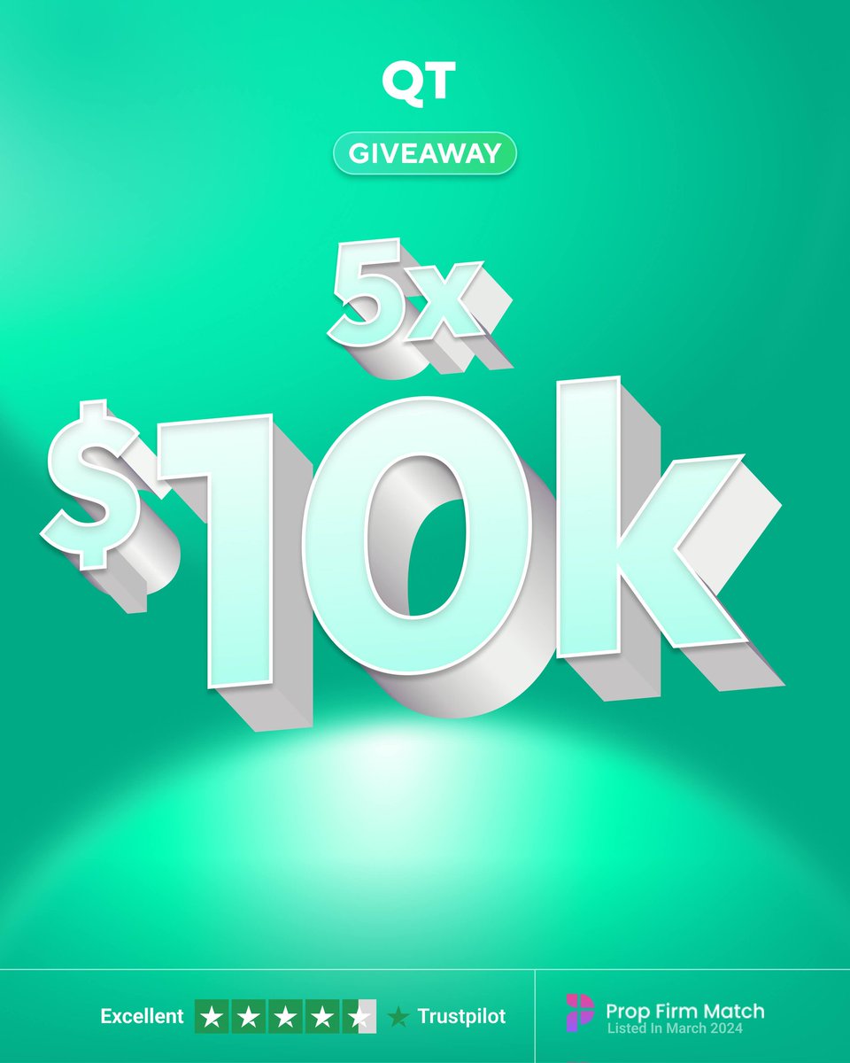 5x10k challenge Giveaways🎁

1. Follow @QTFunded, <a href="/QTFundedPartner/">QT | FUNDED - Partners</a> &amp; <a href="/skyshark0/">hakeem⚡</a> 

2. Tag 3 Friends

3. Turn on your notifications🔔.