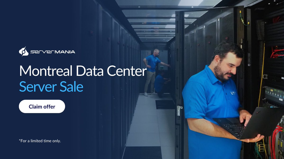 Power your business in Montreal and save 25% OFF for a limited time only. Choose from custom dedicated servers and save!

Offer ends July 31, 2025 → servermania.com/promotions/mon…

#MontrealHosting #ServerMania
