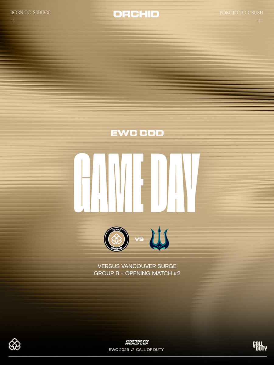TeamOrchidGG's tweet image. Up to show what we are capable of!
🏆Esports World Cup 2025 - BO6
🆚@SurgeVancouver
⏰14:30pm GMT - 16:30pm KSA
#EWC2025 #BloomOrchid🌺