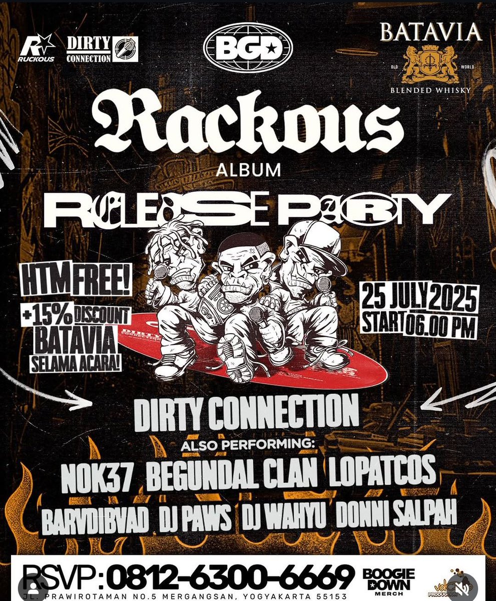 Gaaaesss...
Jangan lupa bsk ada launching album Dirty Connection di Boogie Down
Gass...