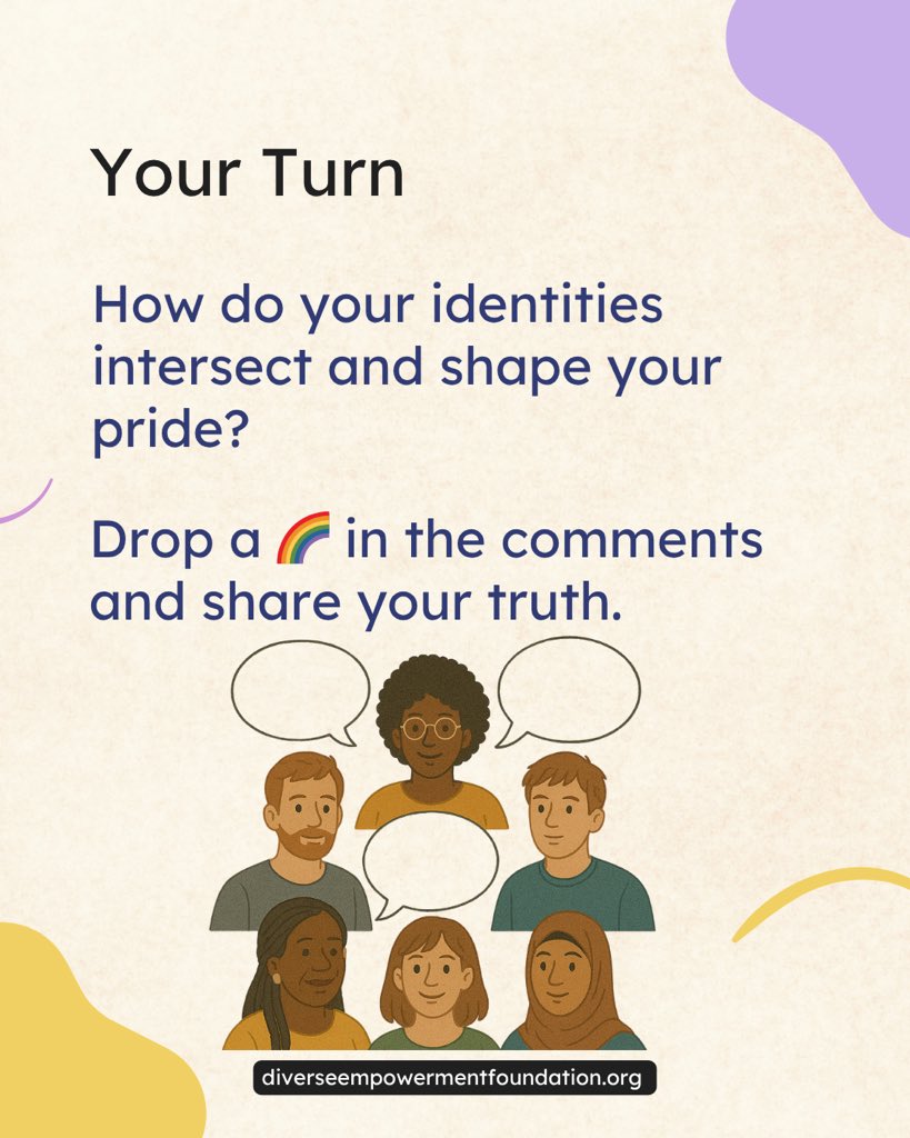DiverseEmpower2's tweet photo. How do your identities intersect and shape your pride?
#DisabilityPrideMonth #PowerPridePossibility
#PrideInEveryIdentity https://t.co/qxYg044Y0x