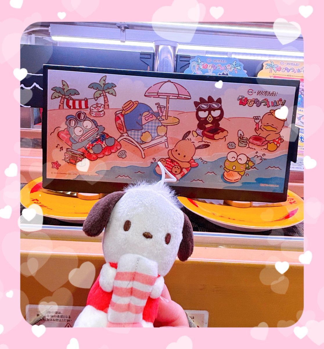 cyc10636746's tweet image. 今日も夕ご飯は🍣🤣
ポチャッコ来たー🩵🐶
やったー☆*:.。. o(≧▽≦)o .。.:*☆
相方は、はんぎょどん
なんかお寿司に付いて来たシールがマスコットとお揃い😻🍣💕✨