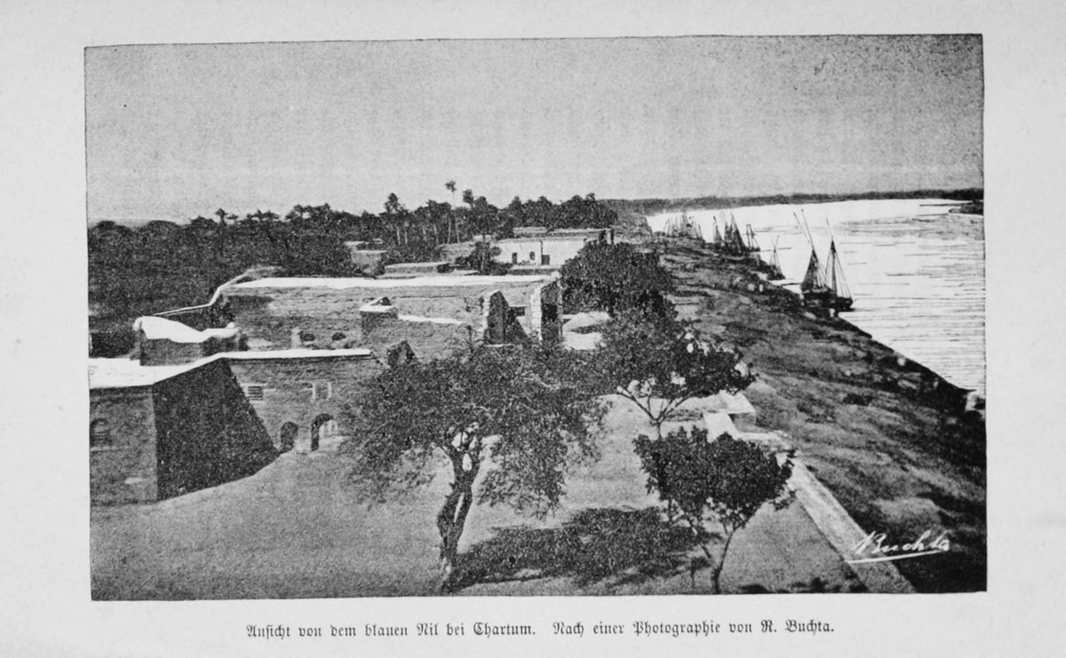 A view of Khartoum during the Turkia 

Richard Buchta, Sudan und der Mahdi (Stuttgart: Cotta, 1884), 71.