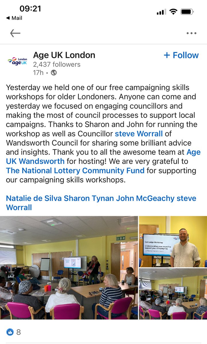 stevedw40's tweet image. ⁦@wandbc⁩ ⁦@BatterseaLabour⁩  A big thank you to Age UK Wandsworth for hosting. Some really great discussions and exchange of ideas took place