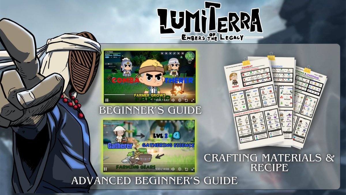 0xGeez's tweet image. Do you really plan on grinding @LumiterraGame?
I’ve made some videos and visuals that might help.
Some things just can’t be explained by reading or skimming the ingame tutorial.
So I compiled everything into one thread so you can watch and read at once.
Video guides from…