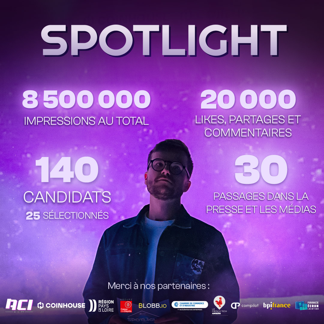 Merci pour vos retours sur #Spotlight2025 🚀

La première édition de notre format a permis à 25 candidats de s’affronter dans notre cube géant de 25m². Le grand gagnant, Florent Gabriel <a href="/FlowRent_21M/">Flowrent</a> de <a href="/blobb_io/">BLOBB.io</a> a remporté 50 000 € de financement par Cube3. Et vous avez
