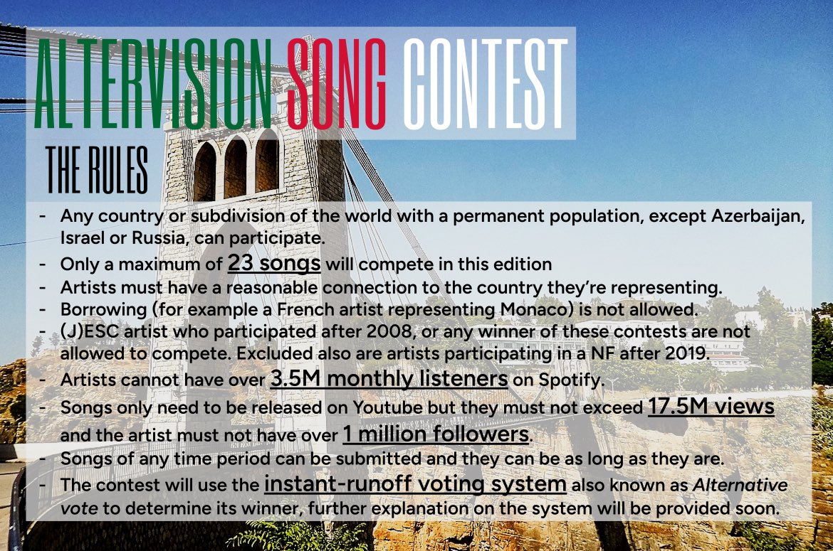 AltervisionSC's tweet image. ALTERVISION SONG CONTEST
β The Rules β
Claiming opening this weekend.