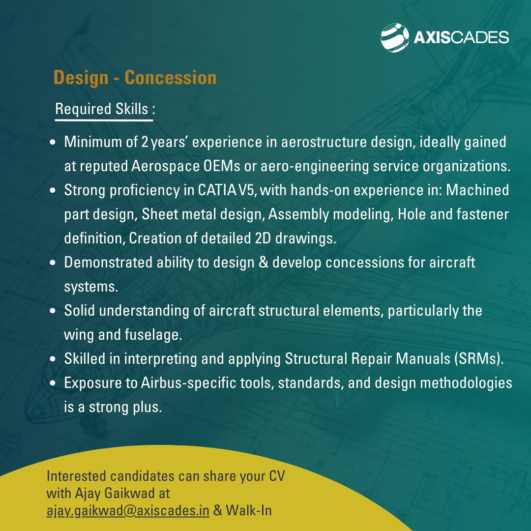 We’re excited to announce an exclusive Walk-In Drive at our Bengaluru office for experienced Aerospace Engineers specializing in Design (Concessions) and Stress Analysis (Structures ). This is a fantastic opportunity to be part of a dynamic engineering team working with leading