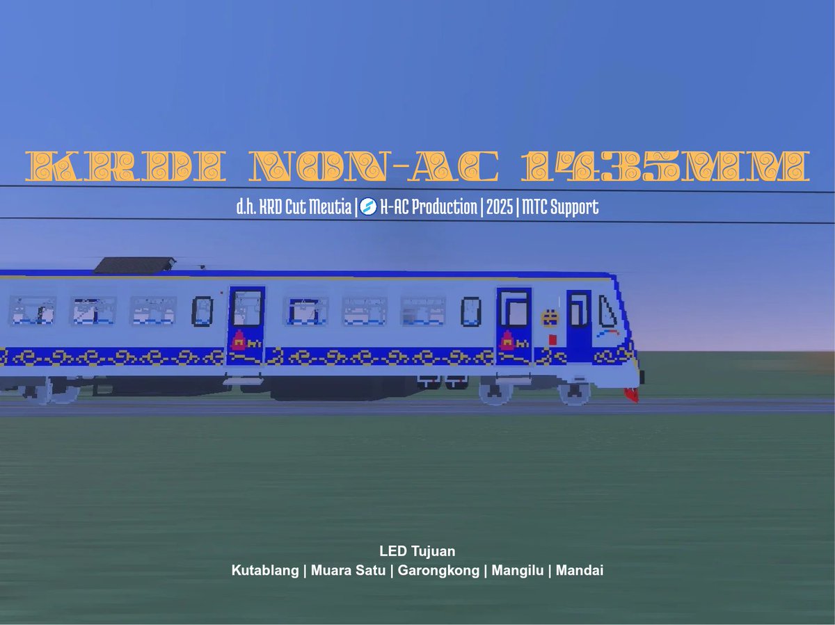 fth756's tweet image. KRDI Non-AC 1435mm (ex Cut Meutia DMU) (Aceh&amp;amp;Sulsel)

Special thanks: ryuday7851 (speedometer needle doesnt move in template from MCA site, so I use his addon as template)

mediafire.com/file/qwffpthbb…

#mtc_ss
#鉄道アドオン