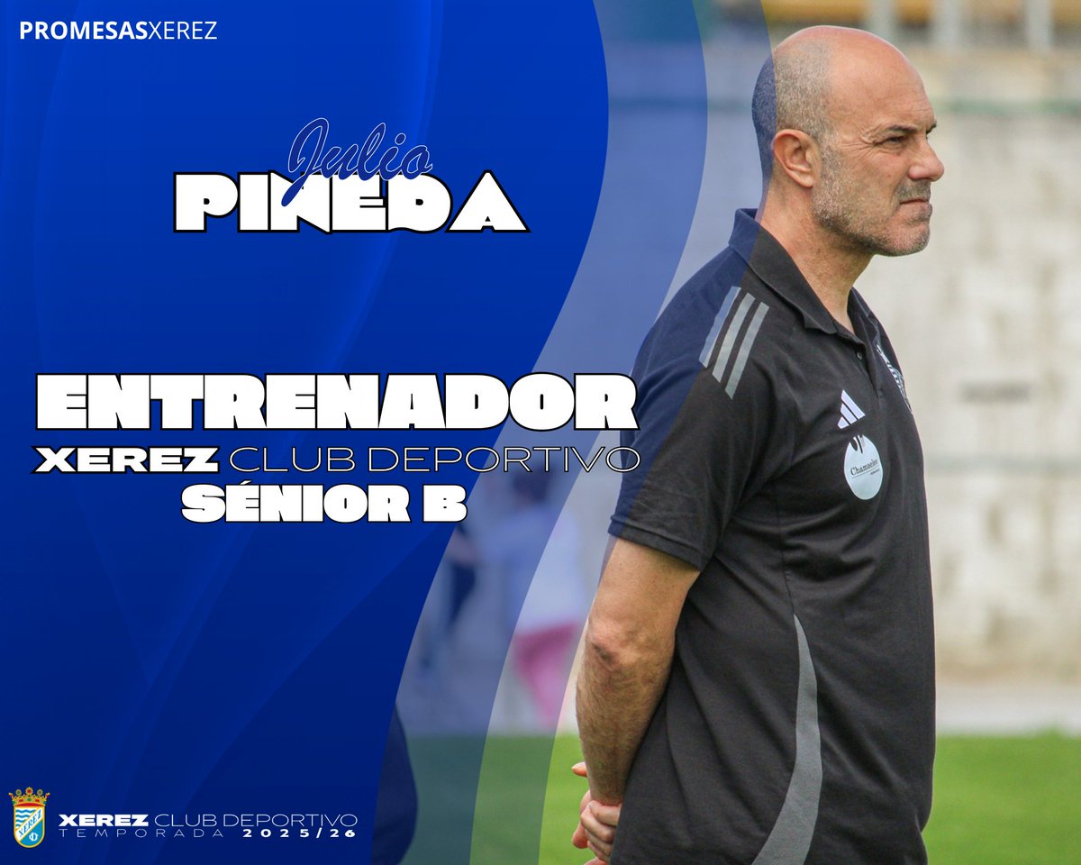 XerezCantera's tweet image. ๐ข ๐ข๐๐๐๐๐๐ | @julioeva72 renueva como entrenador de #PromesasXerez para la 25/26
โฝ๏ธ El tรฉcnico serรก el encargado de dirigir al #XerezB en #SegundaAndaluza