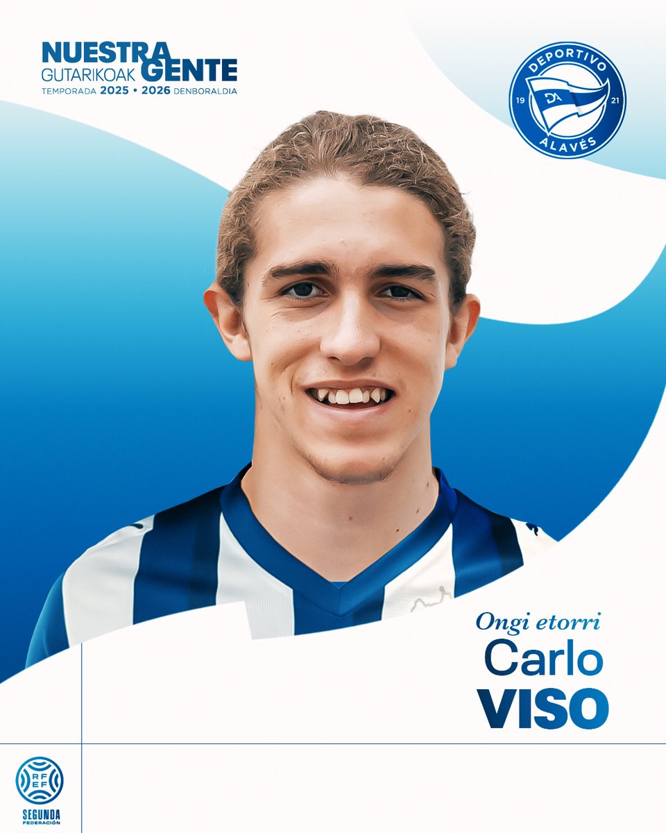 Deportivo Alavés (@alaves_eus) on Twitter photo OFIZIALA ✅ | Carlo Viso, Deportivo Alaves B-ren jokalari berria.
Erdilaria <a href="/CanteraGrogueta/">Cantera Grogueta</a>-tik dator filial urdin-zuria indartzeko helburuarekin.
ℹ️ tinyurl.com/mu6rfyvw
#Miniglorias
#Gutarikoak | #GoazenGlorioso ⚪🔵 OFIZIALA ✅ | Carlo Viso, Deportivo Alaves B-ren jokalari berria.
Erdilaria <a href="/CanteraGrogueta/">Cantera Grogueta</a>-tik dator filial urdin-zuria indartzeko helburuarekin.
ℹ️ tinyurl.com/mu6rfyvw
#Miniglorias
#Gutarikoak | #GoazenGlorioso ⚪🔵