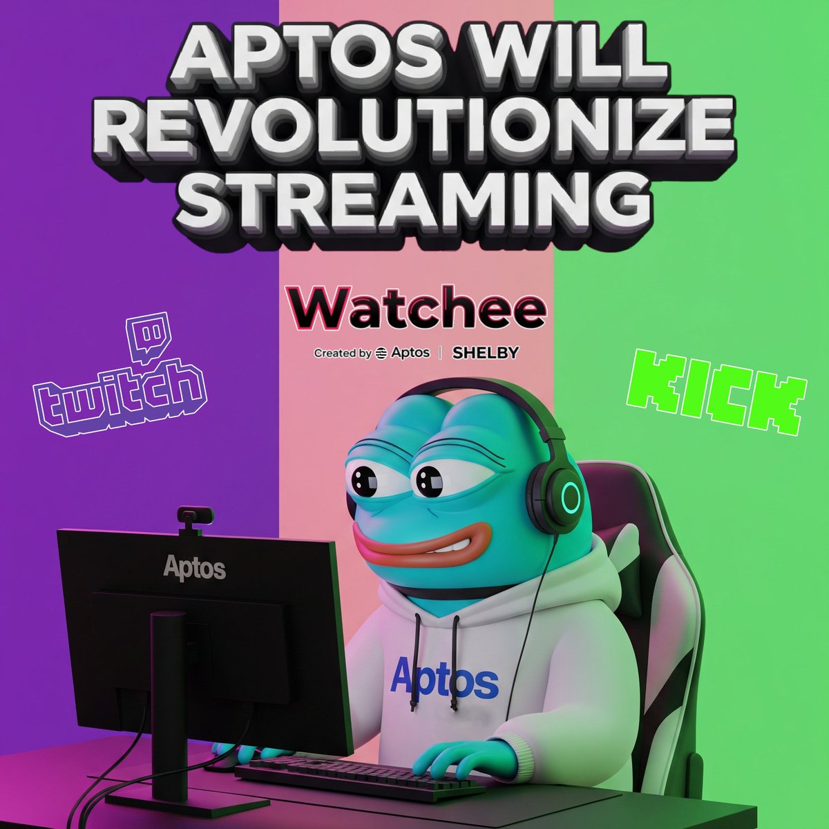 🎥 Twitch takes 50% of your earnings… 🎥
💥 Watchee can give creators 100% – instantly, on-chain, without limits💥

It's not a dream📡😴
It's Watchee, the next-gen streaming revolution is coming. Built on <a href="/Aptos/">Aptos</a> + <a href="/shelbyserves/">Shelby</a> 🌐 

(This thread is entirely my thoughts and