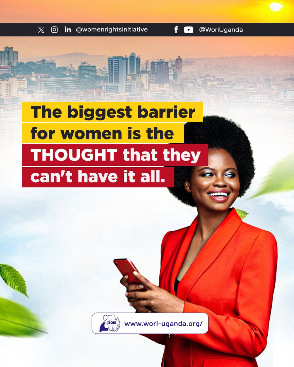 WoriUganda's tweet photo. They said she had to choose.
She chose herself.
Career. Family. Health. Purpose.
At WORI, we believe women can have it all.
#YouCanHaveItAll #WORI #WomenRise
@unwomenuganda @WomenProbono @awdf01 https://t.co/rMIKd3lH1c