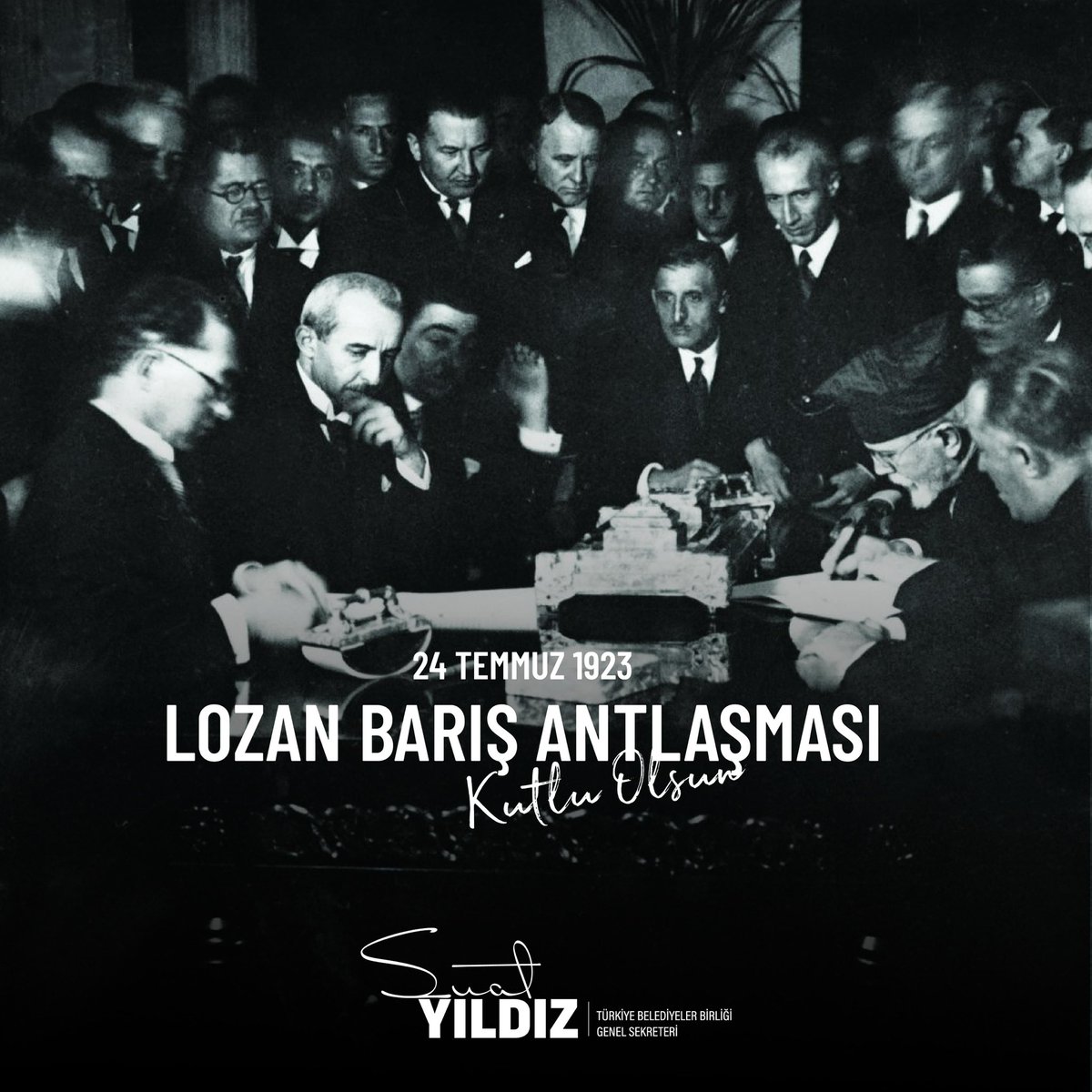 Büyük önderimiz Gazi Mustafa Kemal Atatürk’ün deyimi ile Lozan Antlaşması; 
“Türk ulusuna karşı yüzyıllardan beri hazırlanmış ve Sevr Antlaşması ile tamamlandığı sanılmış büyük bir yok etme girişiminin yıkılışını bildirir bir belgedir."
102. Yılı kutlu olsun.