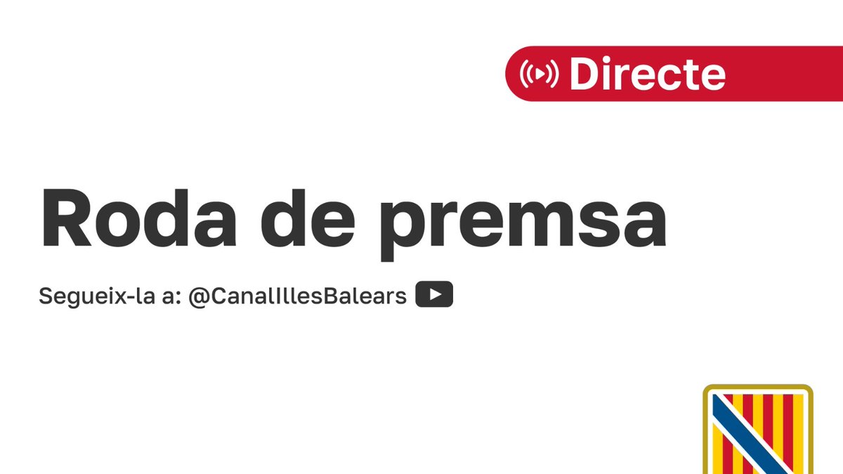 Senyal en directe. Segueix aquí la roda de premsa posterior al Consell de Govern.

➡️ youtube.com/live/NNNPwgm6L…