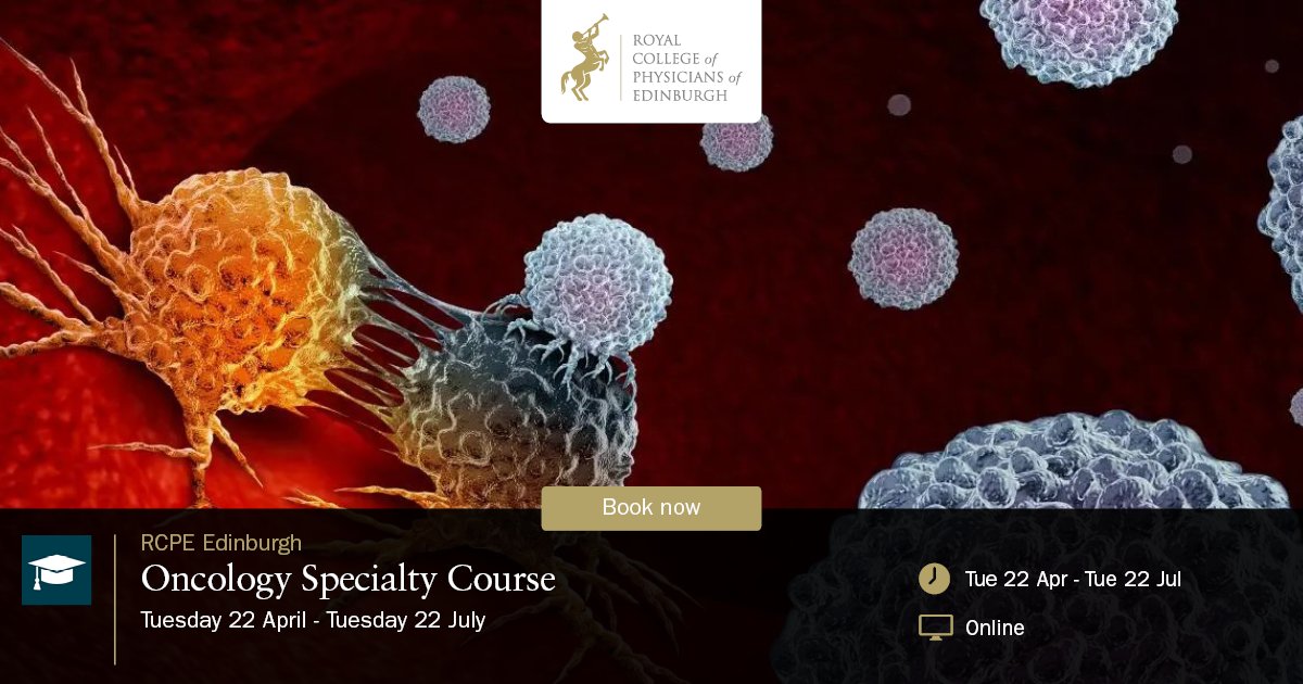 RCPEdin's tweet image. RCPE’s Oncology Specialty Course features over 30 hours of recorded talks and panel discussions.
Ideal for oncology trainees, physicians, SAS doctors, and nurse specialists. 30 CPD Credits.
Book your access: rcpe.ac.uk/events/oncolog…