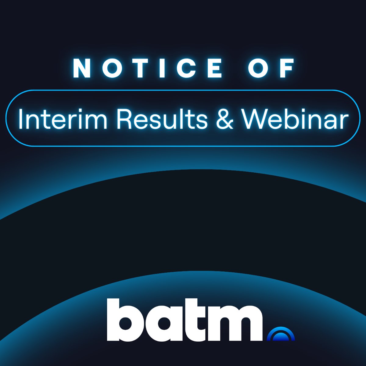We will be announcing our interim results for the six months ended 30 June 2025 on Monday 18 August. Join our CEO Moti Nagar and CFO Lior Miles for a webinar at 1pm BST on Thursday 21 August.  
 
Register here: bit.ly/454yBDO    

#BATM #BVC
