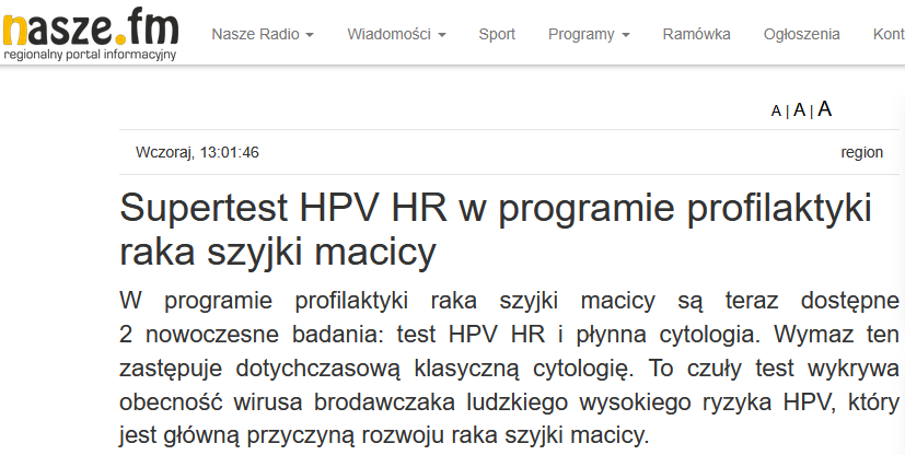 Anna Leder (@nfz_lodz) on Twitter photo Profilaktyka raka szyjki macicy dzięki #HPVHR wspięła się na światowy poziom jakości.
Badanie jest zgodne z europejskimi i światowymi wytycznym ekspertów.
Pójdziecie wreszcie do #ginekolog na #NFZ dziewczyny?
W Łódzkiem 11% kobiet korzystało z #cytologia.
<a href="/NFZ_GOV_PL/">Narodowy Fundusz Zdrowia</a> Profilaktyka raka szyjki macicy dzięki #HPVHR wspięła się na światowy poziom jakości.
Badanie jest zgodne z europejskimi i światowymi wytycznym ekspertów.
Pójdziecie wreszcie do #ginekolog na #NFZ dziewczyny?
W Łódzkiem 11% kobiet korzystało z #cytologia.
<a href="/NFZ_GOV_PL/">Narodowy Fundusz Zdrowia</a>