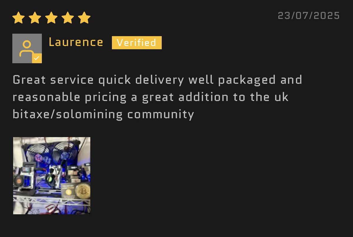 BitaxeUK's tweet image. More lovely feedback on our 52Pi ICE-Tower Adapter. Thank you 🙌🏻
Check out our ICE Tower Adapter below:
bitaxe.uk/products/52pi-…
#Bitcoin #BitaxeUK #Bitaxe #BitcoinMining #SoloMining #HomeMining #DIYMining #BitcoinASIC #ASICminer #OpenSourceHardware