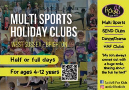 There's still time to book your child on to an Activ8 Kids holiday club
A great way to keep your child active and entertained this summer!
They have multi sports holiday clubs in West Sussex and Brighton.
Check out all the details at activ8forkids.co.uk/classes/holida…