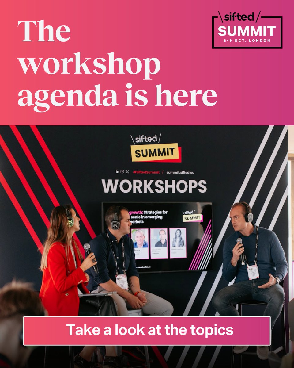 Siftedeu's tweet image. True growth doesn't happen without rolling up your sleeves and getting stuck in.
Get hands on at Sifted Summit with one of our brand new workshops👇
Keep your eyes peeled for more workshops to come 👀 summit.sifted.eu/agenda/stage-a…