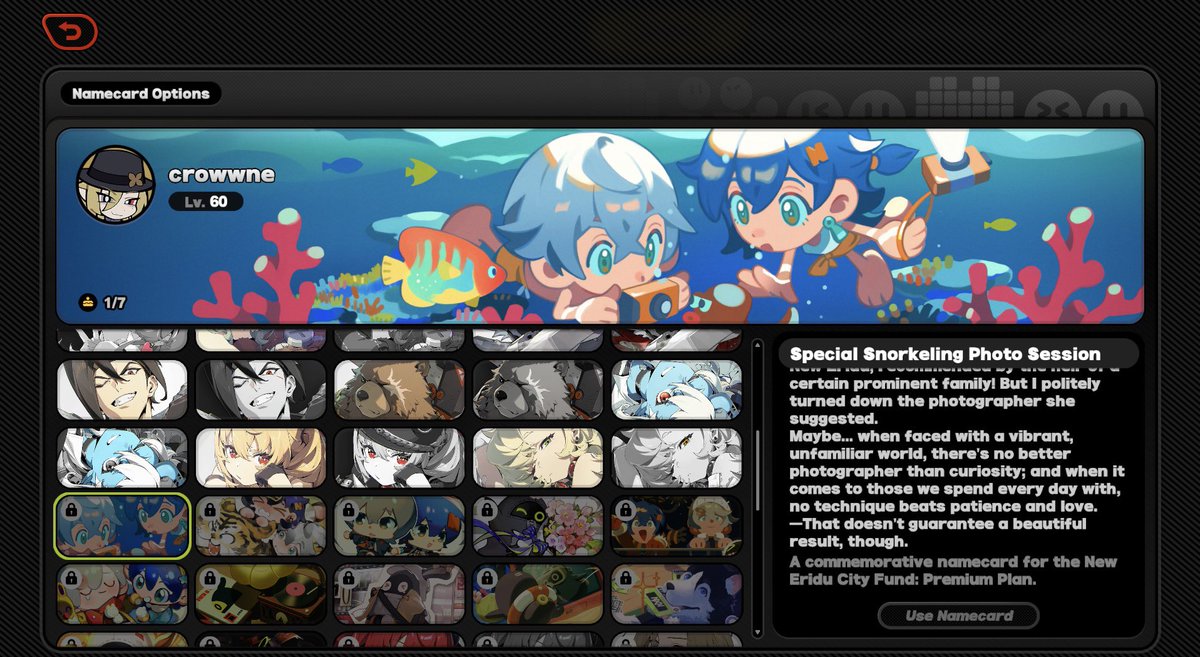 crowwne's tweet image. i want this namecard so bad but idk how to justify £20 for silly fish picture </3