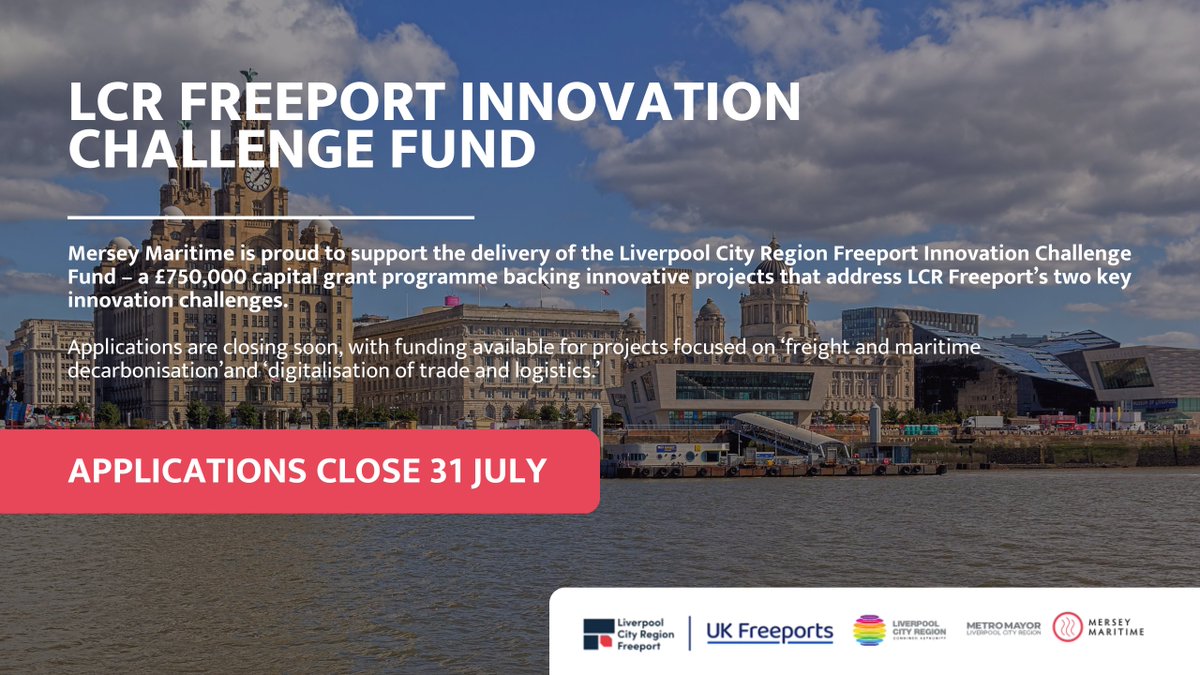 Applications closing soon for the LCR Freeport Innovation Challenge Fund – a £750,000 capital grant programme backing innovative projects. 🚛🚢

📩 Apply now: hubs.ly/Q03x_cpw0