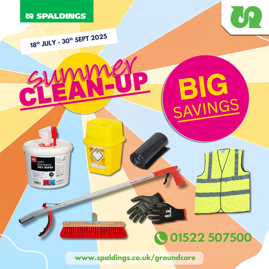 Spal_Groundcare's tweet image. ☀️ Summer’s here—let’s clean up our communities! 🌿🧹
Join the #SummerCleanup and refresh parks, gardens &amp;amp; public spaces.
🧤 From #litterpickers to builder’s bags, we’ve got your cleanup covered.
👉 spaldings.co.uk/summercleanup
📞 01522 507500 | Or contact your local rep