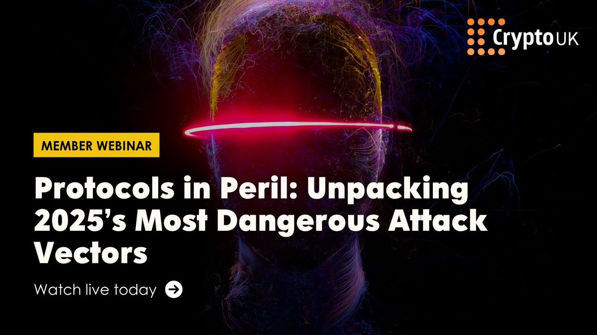 CryptoUKAssoc's tweet image. WATCH LIVE TODAY 🚨 Join CryptoUK member @MerkleScience for a hard-hitting webinar exploring the real threats facing blockchain protocols this year—from LLM-powered exploits to compliance kill switches.
🗓 24 July 2025
🕙 3:00 PM (BST)
🔗 buff.ly/Kwao1JY
The webinar…