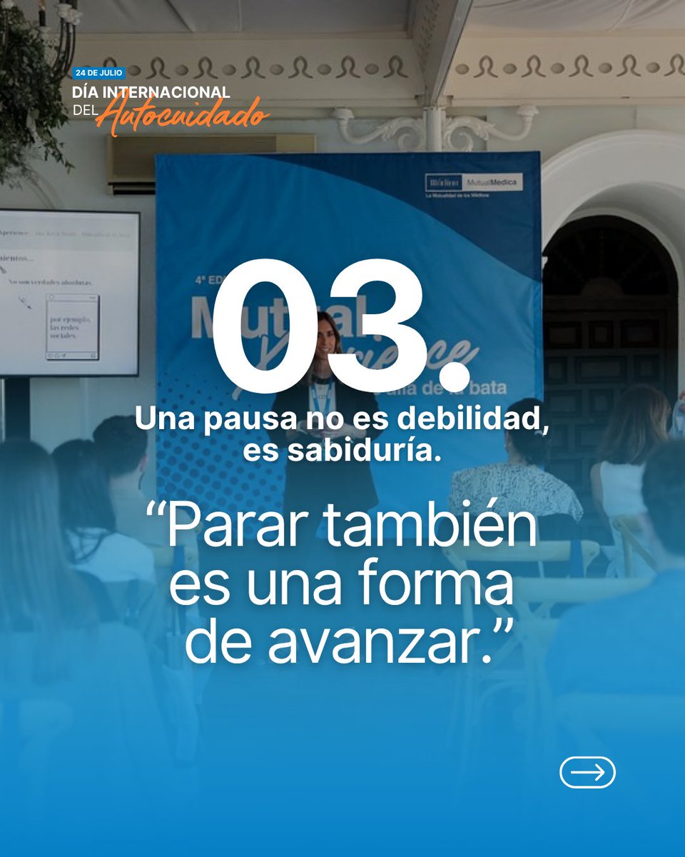 🗓️ 24 de julio: Día Internacional del Autocuidado

¿Y si hoy paramos un momento?

No para curar a nadie. Sino para escucharte a ti.

En Mutual Xperience entregamos a los asistentes un manuscrito exclusivo del autocuidado, lleno de herramientas reales.

Hoy, compartimos 3 ideas